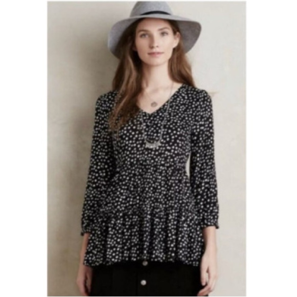 Maeve/Anthroologie…Lila ruffle tiered tunic/blouse. Sz S